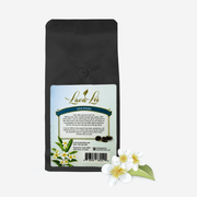 Back packaging of Lava Lei 100% Kona Dark Roast Coffee