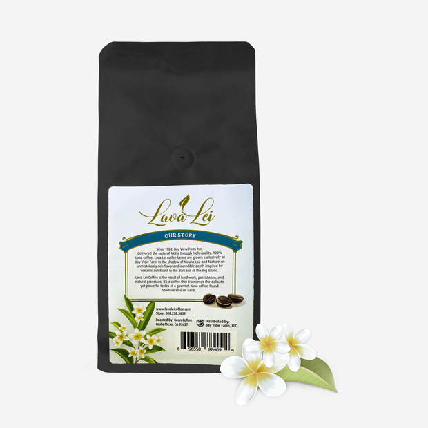 Back of Lava Lei packaging
