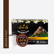Lava Lei Kona Blend Coffee - 12 Single Pods with Medium Roast 