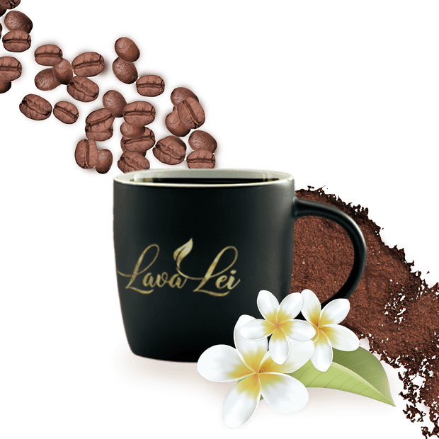 Lava Lei Light Roast Kona Blend Coffee Beans and Mug